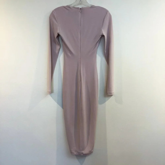 Nookie Revolve Cutout Long Sleeve Going Out Cream Blush Bodycon Mini Dress M - Picture 8 of 9